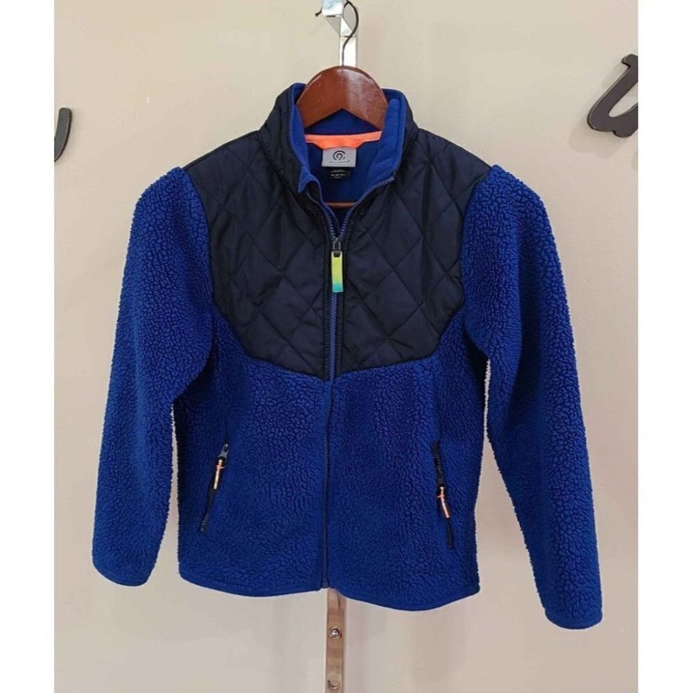 Size Medium (8-10) Boys Champion Blue/Black Zip Front Jacket